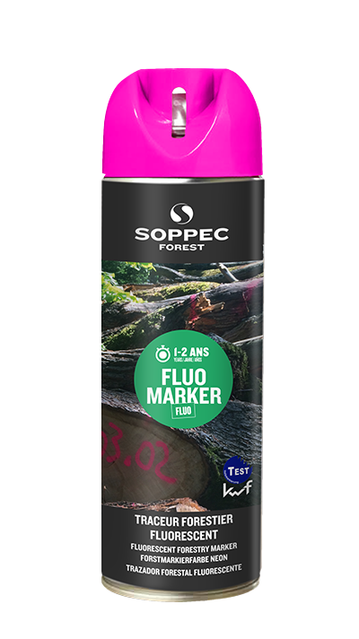 Peinture Soppec "Fluo Marker" pour marquer les arbres et les billots